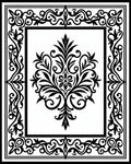 Classic Black Floral Medallion Frame Rug