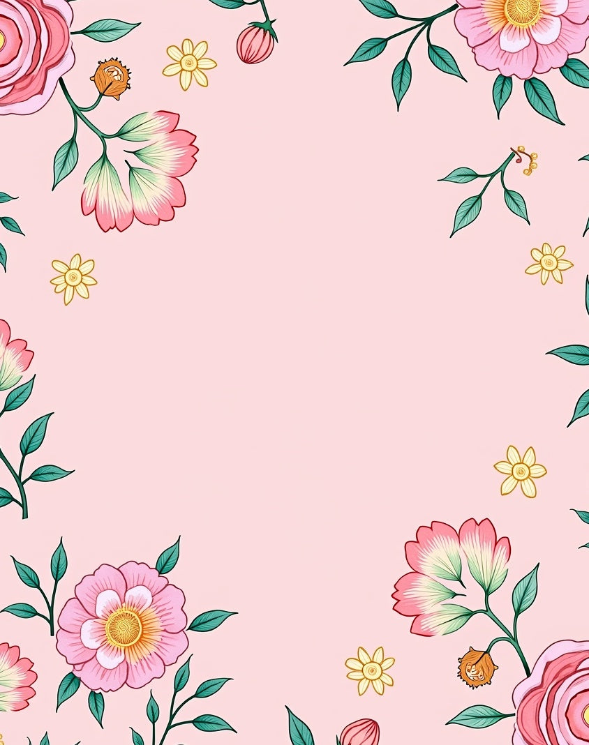 Delicate Pink Floral Artful Rug