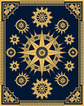 Vintage Nautical Starburst Compass Design Rug