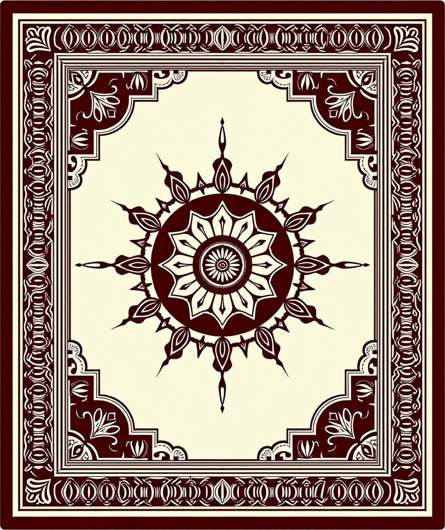Ornate Starburst Vintage Inspired Rug