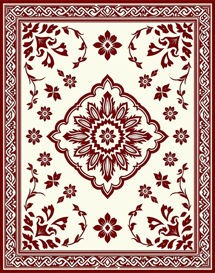 Classic Floral Medallion Pattern Rug