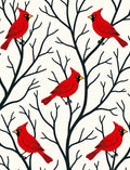 Crimson Cardinals on Bare Winter Branches Rug
