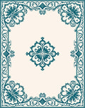 Intricate Floral Frame Design Rug