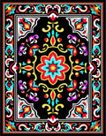Vibrant Floral Scrollwork Medallion Rug
