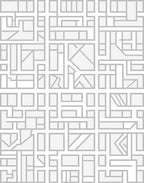 Modern White Geometric Maze Pattern Rug