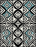 Bold Geometric Black White Blue Abstract Rug