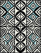 Bold Geometric Black White Blue Abstract Rug