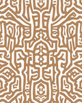 Abstract Brown White Intertwined Pattern Rug