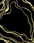 Golden Swirls on Black Background Rug
