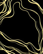 Golden Swirls on Black Background Rug