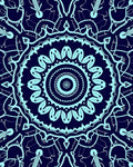 Intricate Teal Mandala Pattern Rug