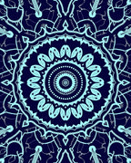 Intricate Teal Mandala Pattern Rug