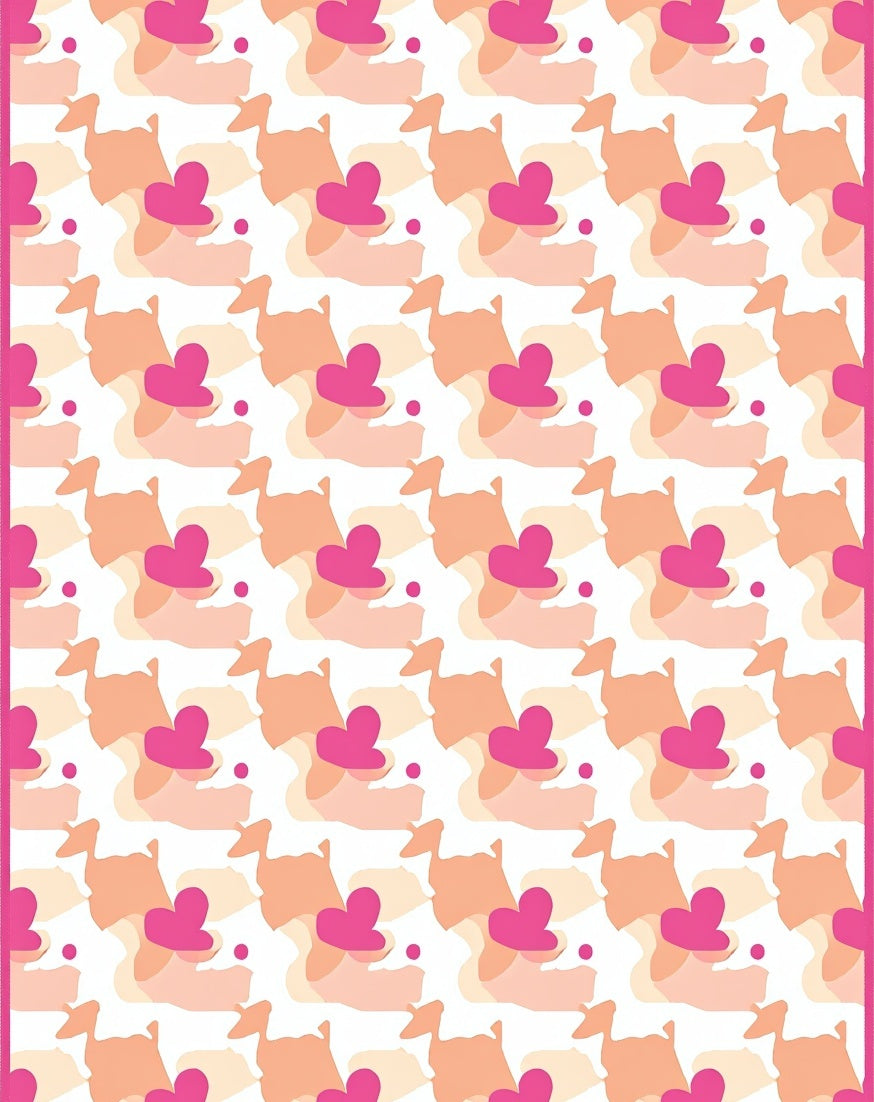 Abstract Heart Patchwork Pattern Rug