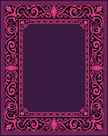 Ornate Pink Floral Frame Pattern Rug