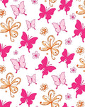 Pink Orange Butterfly Floral Pattern Rug