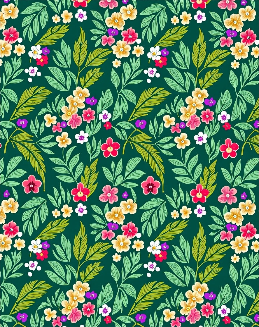 Lush Greenery Floral Pattern Rug