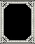 Ornate Abstract Black Cream Frame Rug