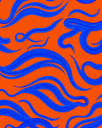 Bold Blue Swirl Pattern Rug