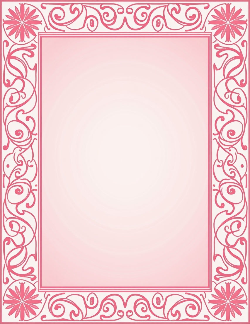 Art Nouveau Floral Swirl Border Design Rug