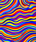 Vivid Abstract Wave Pattern Design Rug