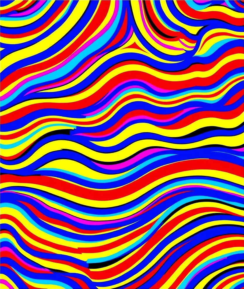 Vivid Abstract Wave Pattern Design Rug
