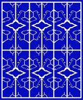 Abstract Blue White Geometric Pattern Rug