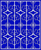 Abstract Blue White Geometric Pattern Rug