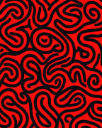 Bold Red Black Swirl Pattern Rug