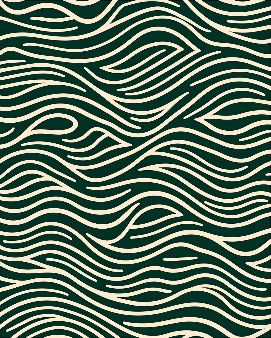 Wavy Lines Flowing Cream Pattern Rug