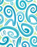 Turquoise Swirling Curls Whimsical Rug