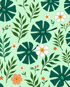 Tropical Leaf Flower Print Design Rug