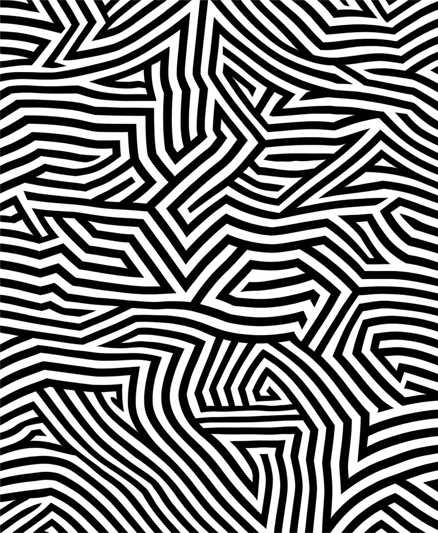 Black and White Abstract Geometric Pattern Rug