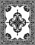 Classic Black White Ornamental Scroll Rug