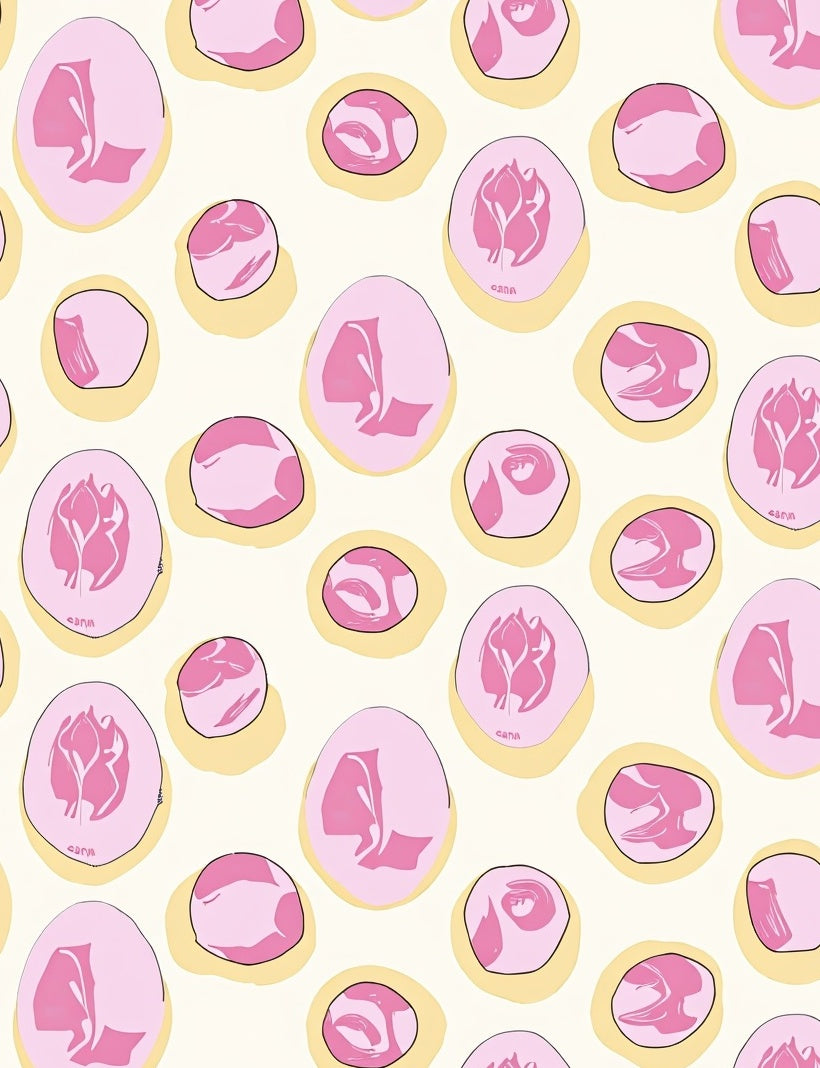 Playful Pink Floral Abstract Pattern Rug