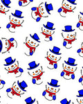 Cheerful Blue Top Hat Snowman Repeat Rug