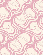 Pink Fluid Abstract Face Pattern Rug