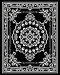 Classic Black White Floral medallion Rug