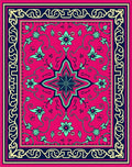 Vibrant Floral Vine Mandala Area Rug