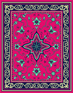 Vibrant Floral Vine Mandala Area Rug