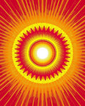 Radiant Sunburst Geometric Design Rug
