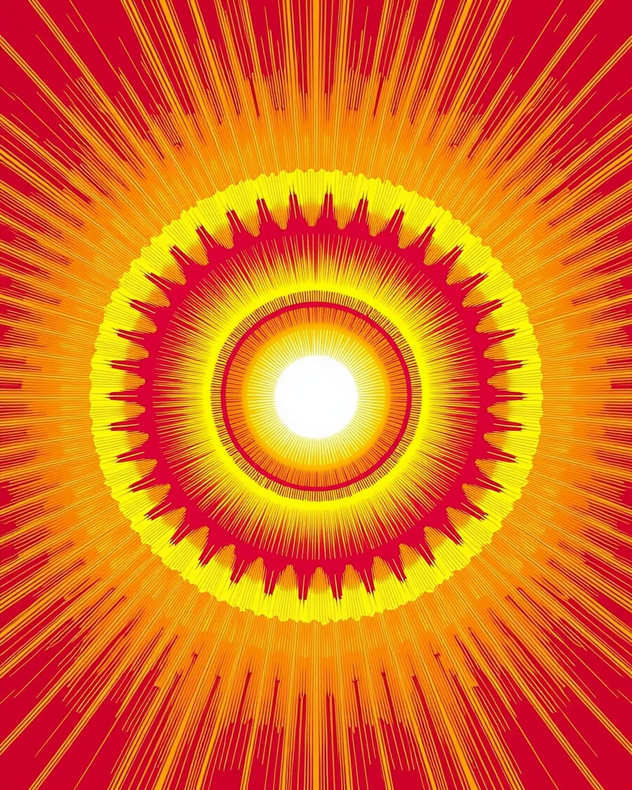 Radiant Sunburst Geometric Design Rug