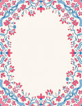 Pink Blue Floral Symmetry Rug