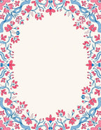 Pink Blue Floral Symmetry Rug