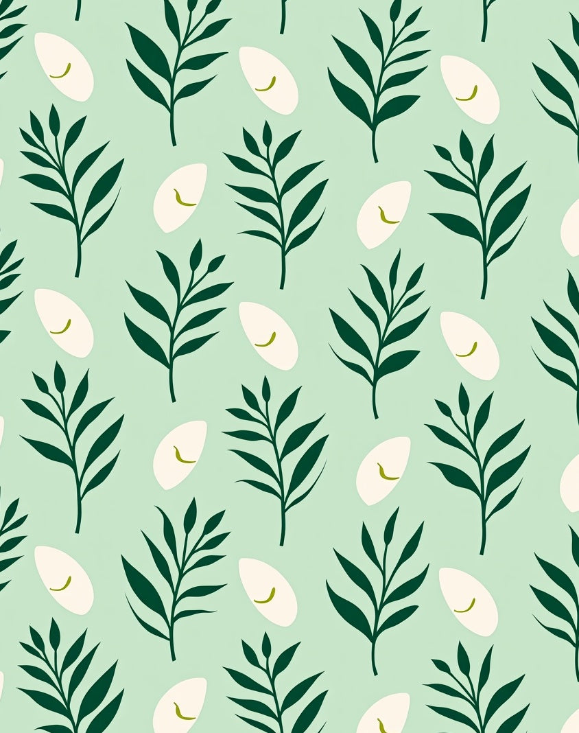 Emerald Green Leaf Boho Pattern Rug