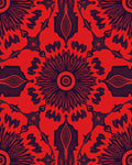 Intricate Floral Sunburst Red Pattern Rug