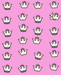 Cute Crown Pattern In Pink Rug