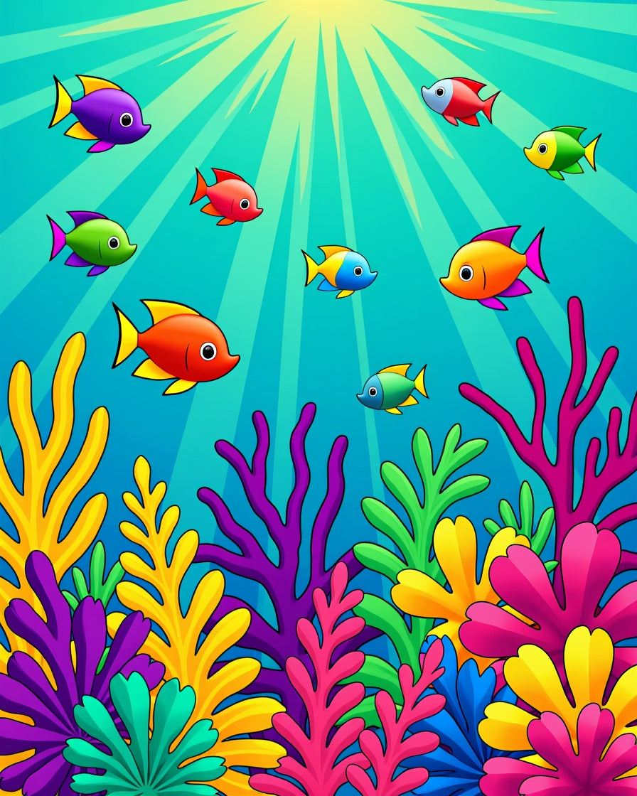 Coral Reef Fish Underwater Life Design Rug
