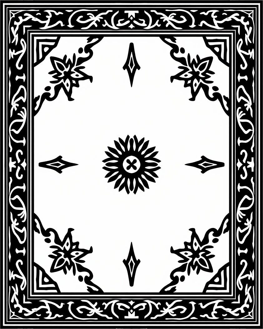 Floral Diamond Intricate Pattern Rug