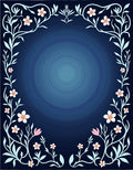 Floral Vine Dark Blue Radiance Rug