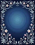 Floral Vine Dark Blue Radiance Rug